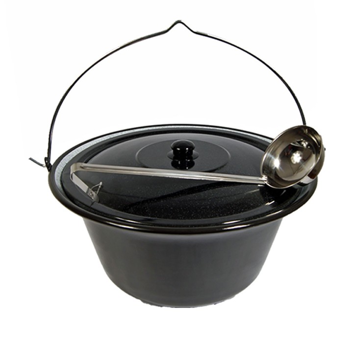 Set 22L Gulaschkessel Topf Emaille Deckel GRATIS Schöpflöffel