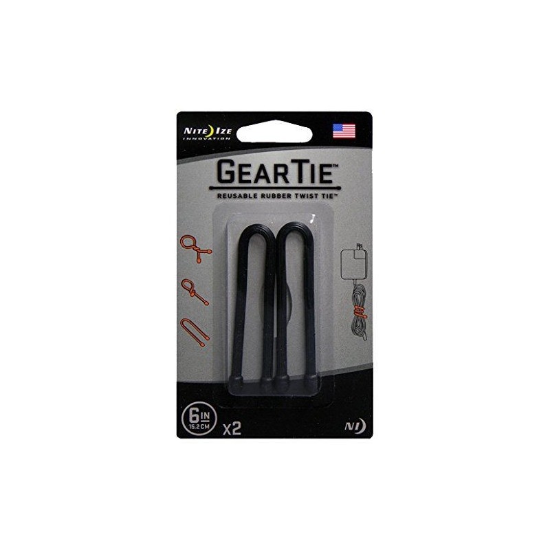 2 Stück Nite Ize Gear Tie Packbinder schwarz 6 Inch 15,2 cm - 4,45€/Stück