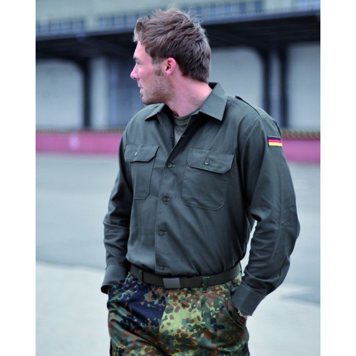 3 Stück Bundeswehr Feldhemd 1/1 Arm Gr.2/37/38 oliv gebraucht - 3,33 €/Stück
