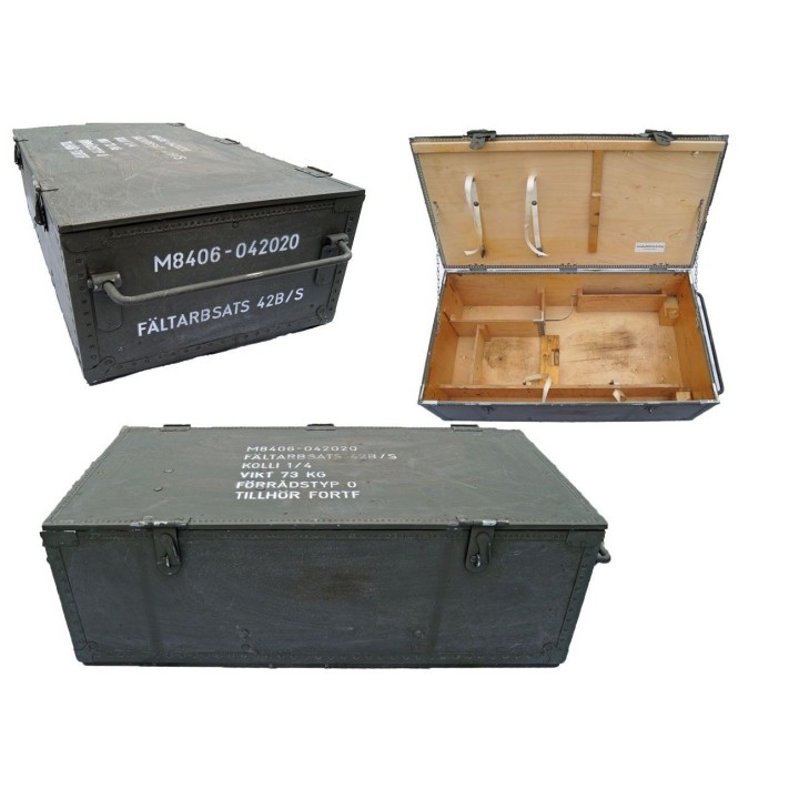 Schwedische Holzkiste S68 oliv gebraucht 93 x 49 x 31 ABHOLUNG