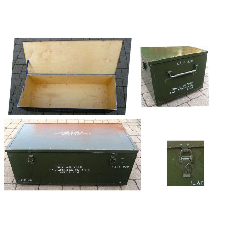 Schwedische Transportkiste Holz S32 oliv gebraucht ABHOLUNG
