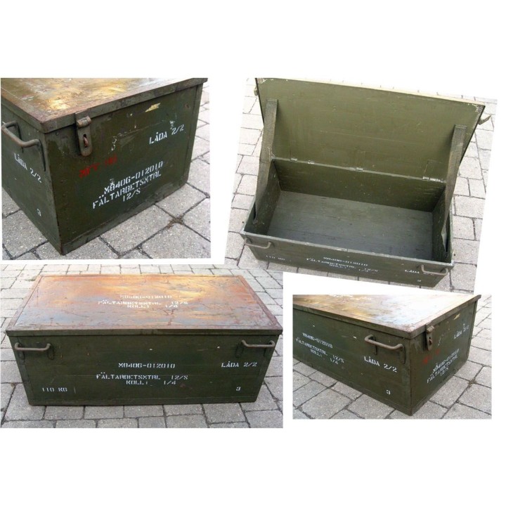 Schwedische Transportkiste Holz S33 oliv 110 x 64 40 cm gebraucht ABHOLUNG