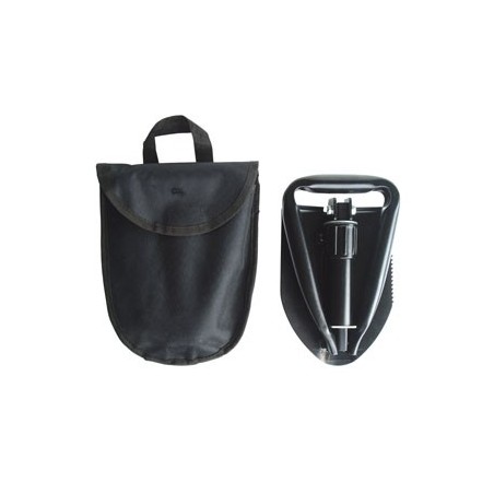 Mini Dreifachspaten schwarz mit Tasche