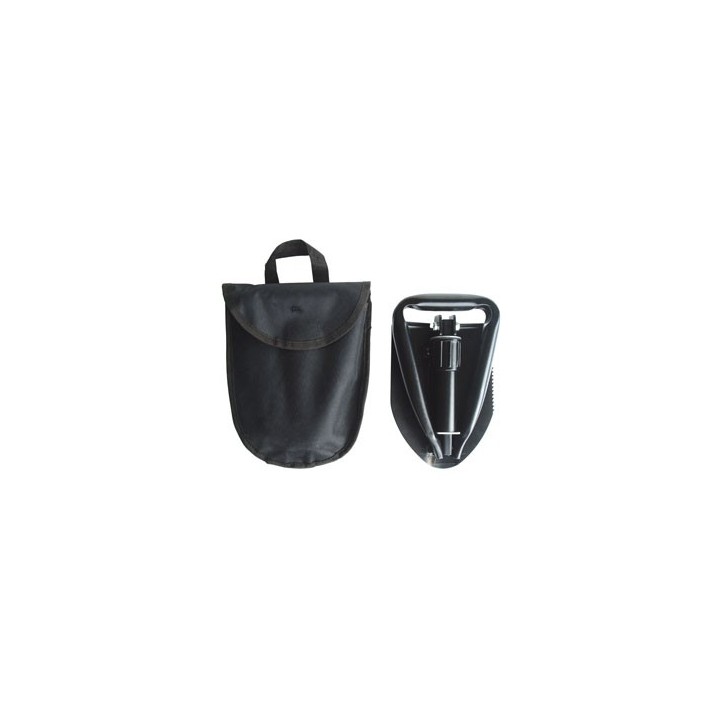Mini Dreifachspaten schwarz mit Tasche
