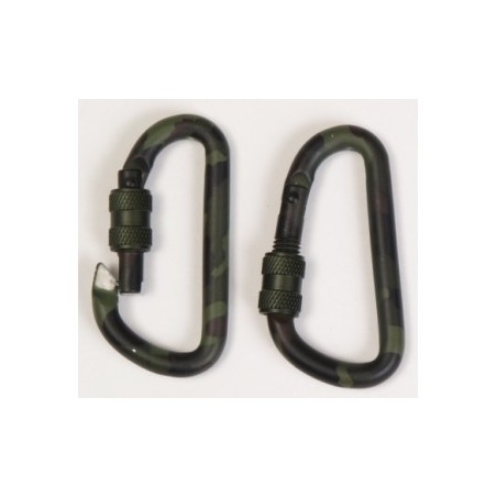 2 Stück Tactical Karabiner 6cm woodland - 3,95€/Stück Restposten