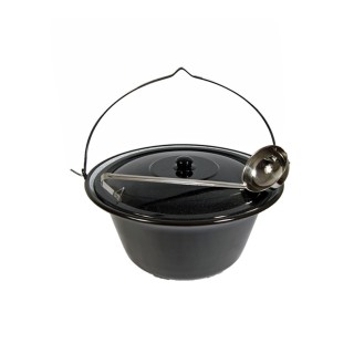 Set 14L Gulaschkessel Topf Emaille Deckel GRATIS Schöpflöffel