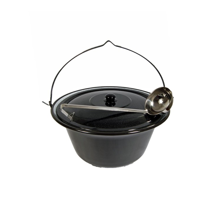 Set 14L Gulaschkessel Topf Emaille Deckel GRATIS Schöpflöffel