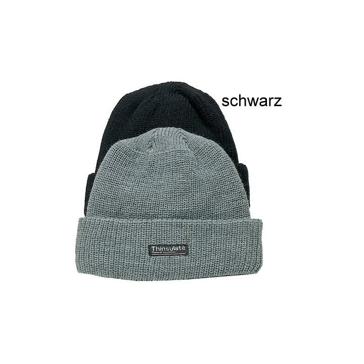 Rollstrickmütze Thinsulate schwarz