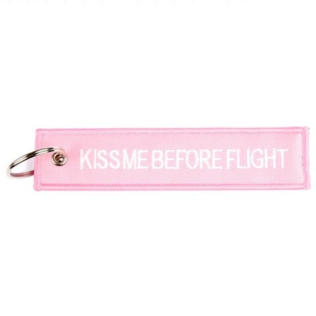Schlüsselanhänger Kiss me before flight rosa