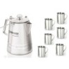 Set 4,2 L Perkolator Kaffeebereiter Edelstahl + 6 Tassen