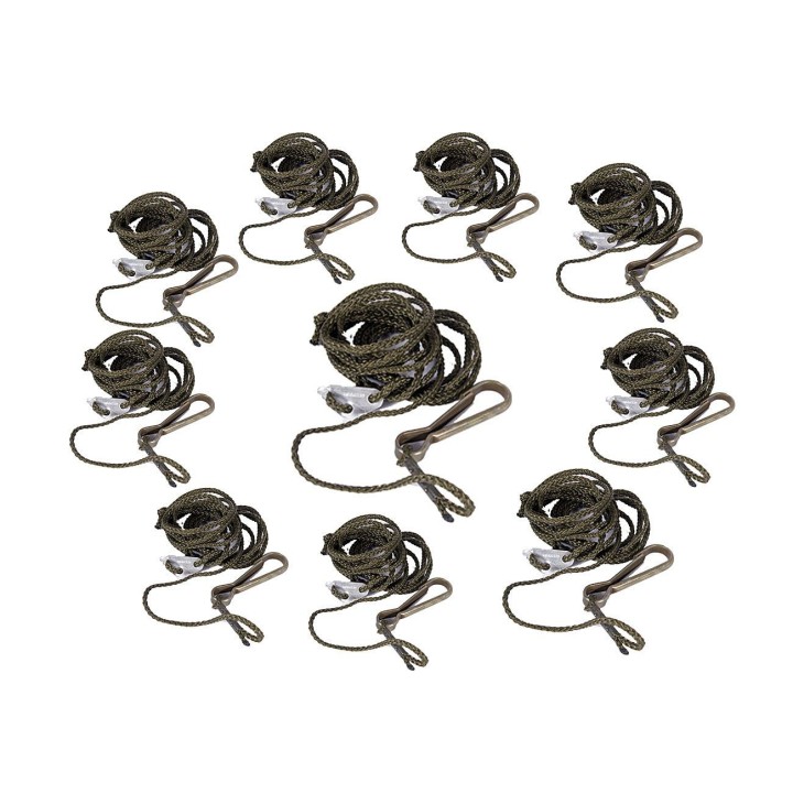 10 Stück Spannschnur Zeltschnur 3,0m mit Haken oliv neu - 2,79 €/Stück