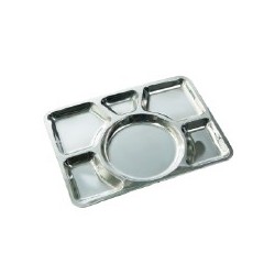 Kantinenplatte Kantinenteller S/Steel 6 Unterteilungen
