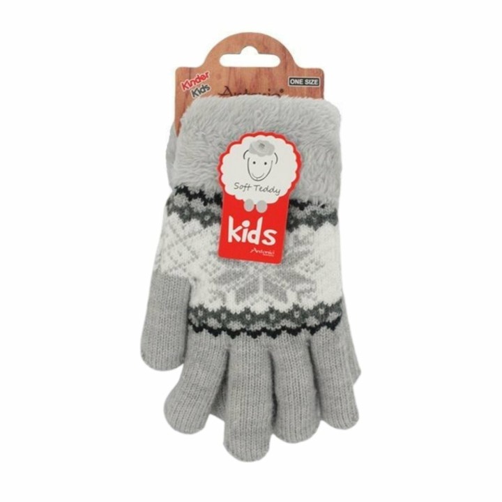 Kinderhandschuhe mit Soft Teddy » gefütterte Kinder Handschuhe » Fingerhandschuhe Angori » Kinder Winterhandschuhe » Strickha