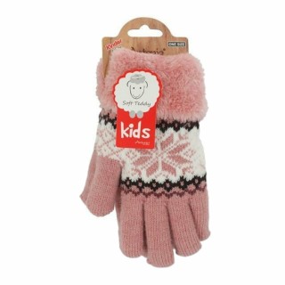 Kinderhandschuhe mit Soft Teddy » gefütterte Kinder Handschuhe » Fingerhandschuhe Angori » Kinder Winterhandschuhe » Strickha