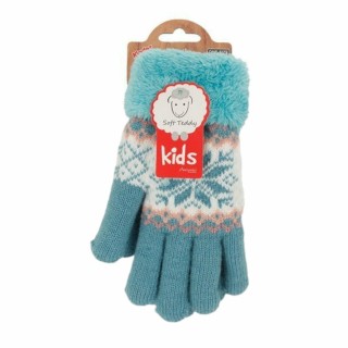 Kinderhandschuhe mit Soft Teddy » gefütterte Kinder Handschuhe » Fingerhandschuhe Angori » Kinder Winterhandschuhe » Strickha