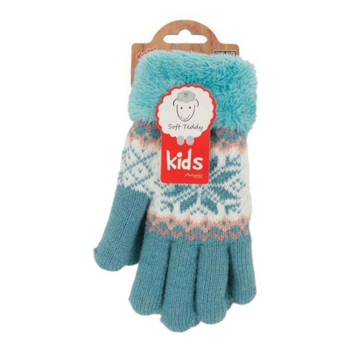 Kinderhandschuhe mit Soft Teddy » gefütterte Kinder Handschuhe » Fingerhandschuhe Angori » Kinder Winterhandschuhe » Strickha