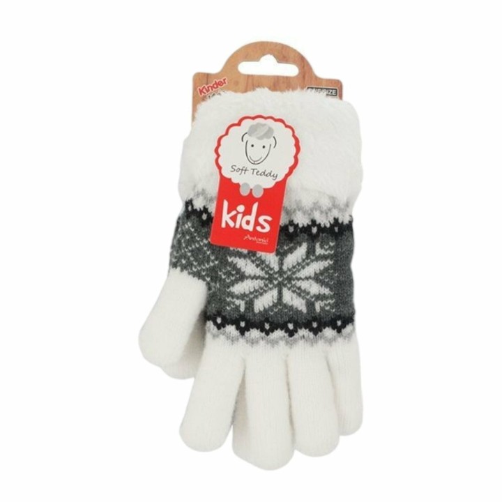 Kinderhandschuhe mit Soft Teddy » gefütterte Kinder Handschuhe » Fingerhandschuhe Angori » Kinder Winterhandschuhe » Strickha