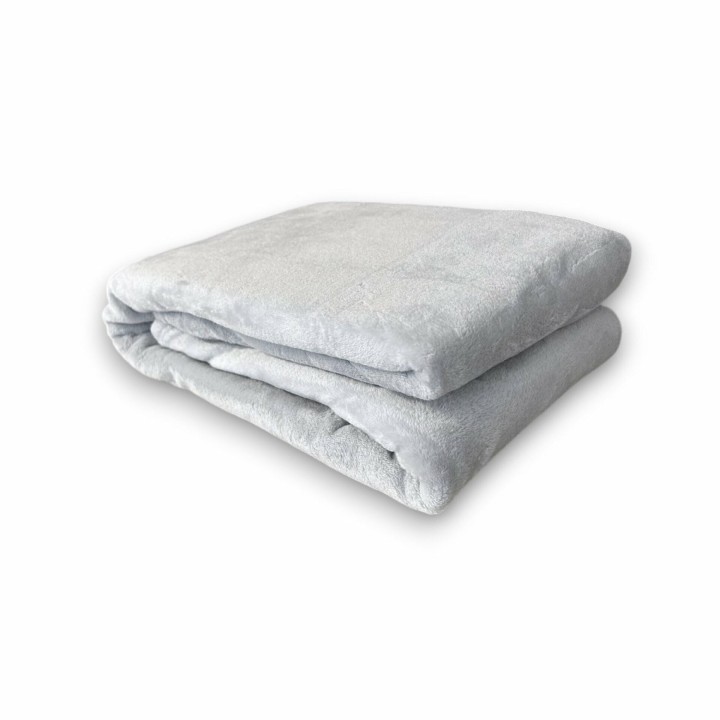 Wohndecke Flanell » XL Kuscheldecke » Tagesdecke 150 x 200 cm » weiche Couchdecke - Hellgrau