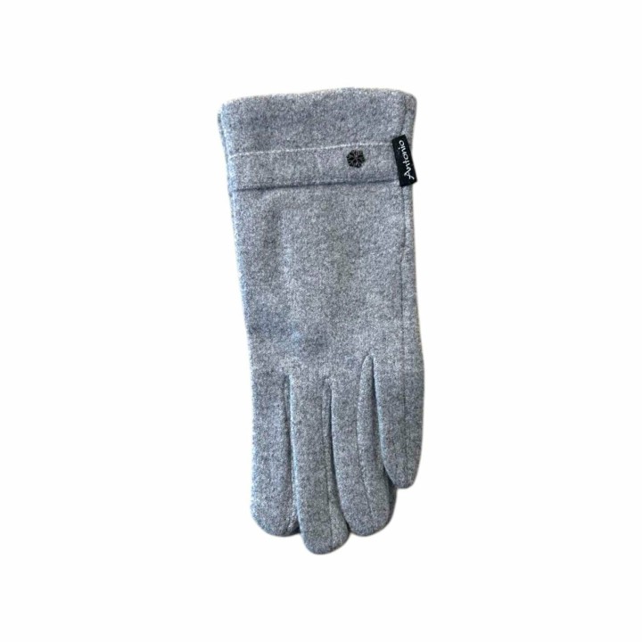 Leichte Winter Damen Handschuhe » Soft Elegant » Winterhandschuhe » Fingerhandschuhe mit Touch-Funktion - Hellgrau
