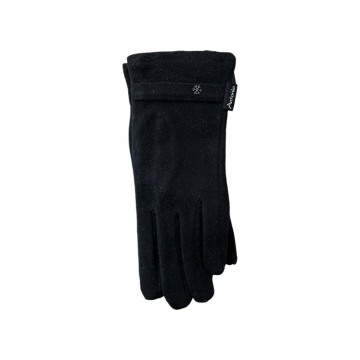Leichte Winter Damen Handschuhe » Soft Elegant » Winterhandschuhe » Fingerhandschuhe mit Touch-Funktion - Schwarz