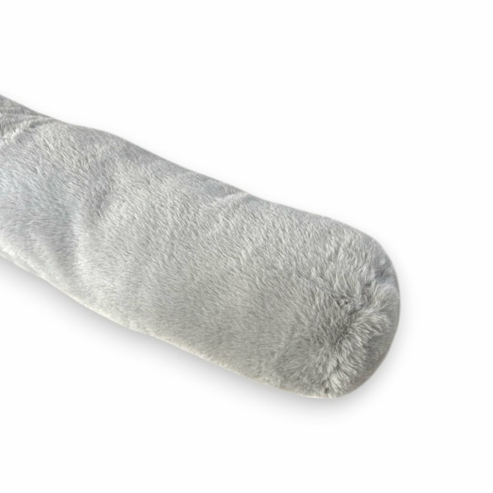 Zugluftstopper » Teddy Türwindstopper 15 x 90 cm » Tür Windschutz mit Endkappe - Grau