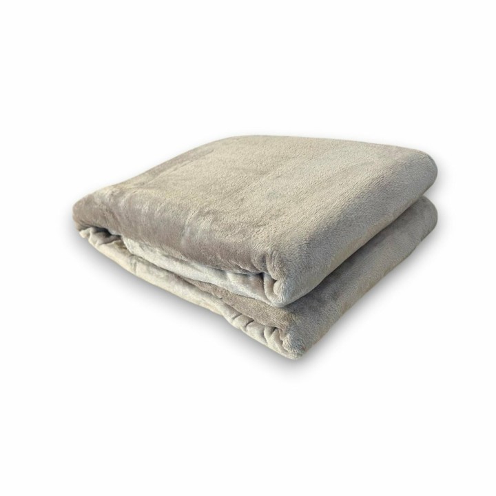 Wohndecke XXL » große Kuscheldecke 180 x 220 cm » warme Flanell Tagesdecke » weiche Couchdecke - Taupe