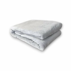 Wohndecke XXL » große Kuscheldecke 180 x 220 cm » warme Flanell Tagesdecke » weiche Couchdecke - Hellgrau