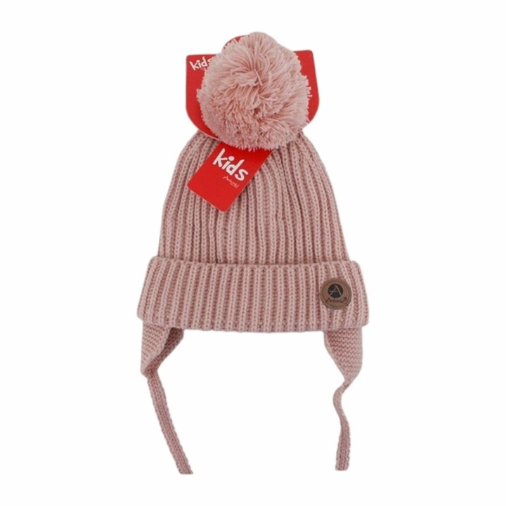 Kinder Winter Mütze » Bommelmütze für warme Ohren » Wintermütze » Kindermütze mit Bommel - Rosa