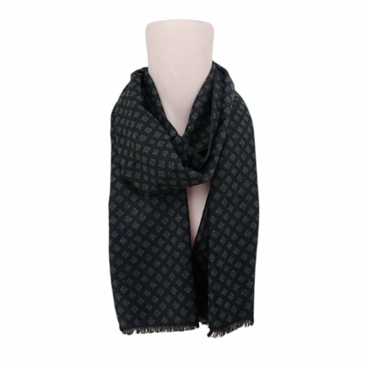 Herren Schal » Cashmera Winterschal » Winter Herrenschal Watson » 180 x 30 cm » zeitloses Design - Schwarz-Grau