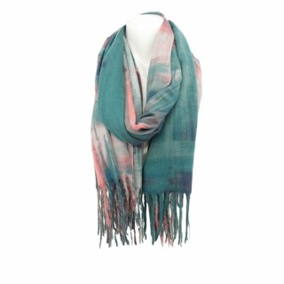 Winter Damen Schal Soft Cashmera » Winterschal Picasso » Fransenschal » Damenschal 180 x 70 cm - Grün