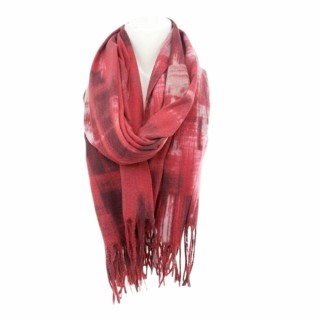 Winter Damen Schal Soft Cashmera » Winterschal Picasso » Fransenschal » Damenschal 180 x 70 cm - Rot