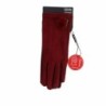 Winter Damen Handschuh Puschel » Winterhandschuhe mit Bommel » Fingerhandschuhe mit Touchfunktion - Bordeauxrot