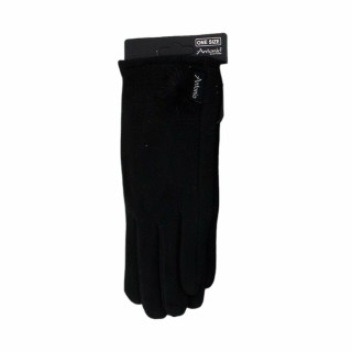 Winter Damen Handschuh Puschel » Winterhandschuhe mit Bommel » Fingerhandschuhe mit Touchfunktion - Schwarz