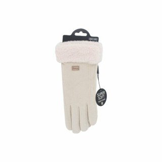 Damen Handschuhe gefüttert » Damenhandschuhe mit Touchfunktion » Winterhandschuhe mit Kunstpelz » Wildlederoptik 'NY Style' S