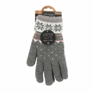 Winter Damen Handschuhe Schneeflocke » günstige Fingerhandschuhe » Winterhandschuhe » Strickhandschuhe One Size - Grau