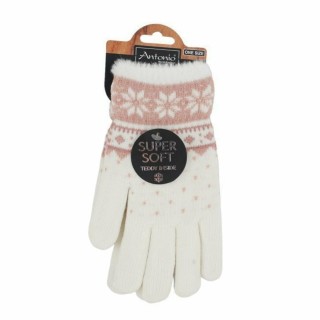Winter Damen Handschuhe Schneeflocke » günstige Fingerhandschuhe » Winterhandschuhe » Strickhandschuhe One Size - Weiß