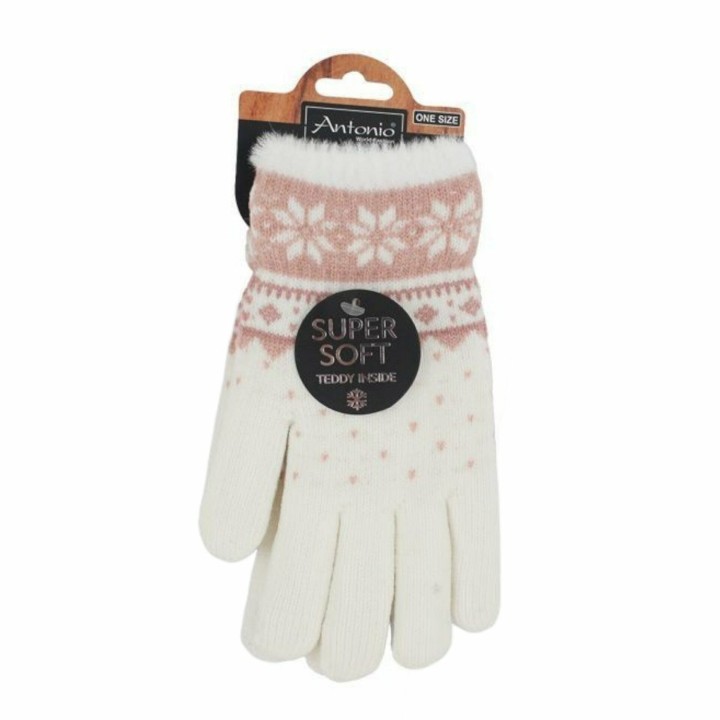 Winter Damen Handschuhe Schneeflocke » günstige Fingerhandschuhe » Winterhandschuhe » Strickhandschuhe One Size - Weiß