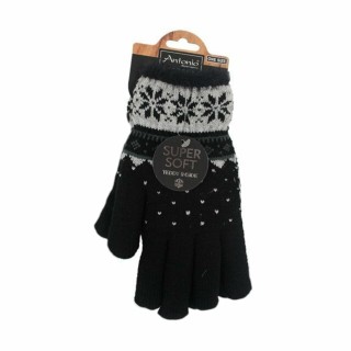 Winter Damen Handschuhe Schneeflocke » günstige Fingerhandschuhe » Winterhandschuhe » Strickhandschuhe One Size - Schwarz
