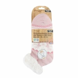 Hüttensocken für Damen » Kuschelsocken » Socken mit Teddy und ABS Sohle » 3/4 Länge | Wintersocken in Einheitsgröße 35-42 - R