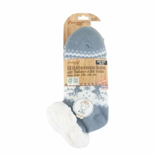 Hüttensocken für Damen » Kuschelsocken » Socken mit Teddy und ABS Sohle » 3/4 Länge | Wintersocken in Einheitsgröße 35-42 - B