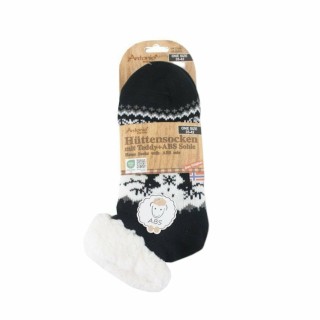 Hüttensocken für Damen » Kuschelsocken » Socken mit Teddy und ABS Sohle » 3/4 Länge | Wintersocken in Einheitsgröße 35-42 - S