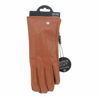 Gefütterte Winter Damen Handschuhe » Kunstleder PU Nappa » Fingerhandschuhe Teddy Fell Innenfutter I Winterhandschuhe mit Ted
