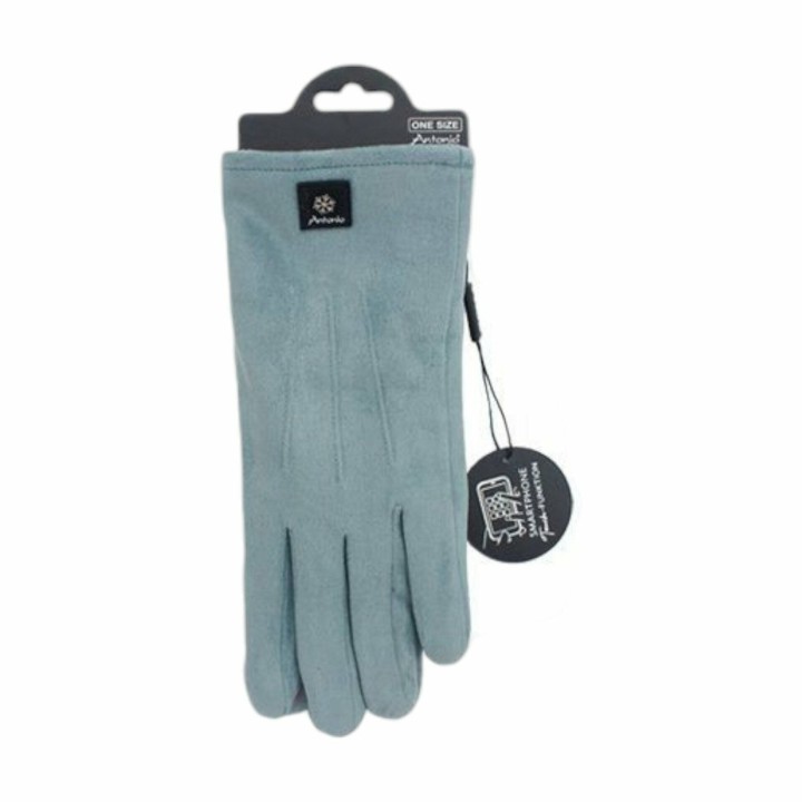 Gefütterte Winter Damen Handschuhe » Winterhandschuhe mit Teddy Innenfutter » Fingerhandschuhe mit drei Streifen auf Handrück