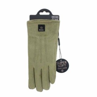 Gefütterte Winter Damen Handschuhe » Winterhandschuhe mit Teddy Innenfutter » Fingerhandschuhe mit drei Streifen auf Handrück