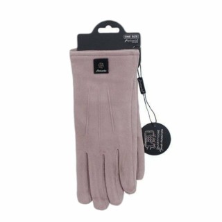 Gefütterte Winter Damen Handschuhe » Winterhandschuhe mit Teddy Innenfutter » Fingerhandschuhe mit drei Streifen auf Handrück