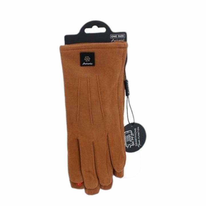 Gefütterte Winter Damen Handschuhe » Winterhandschuhe mit Teddy Innenfutter » Fingerhandschuhe mit drei Streifen auf Handrück