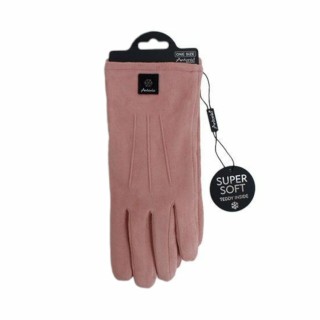 Gefütterte Winter Damen Handschuhe » Winterhandschuhe mit Teddy Innenfutter » Fingerhandschuhe mit drei Streifen auf Handrück