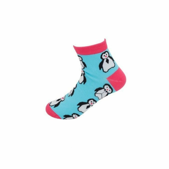 Kinder Crazy Socks » Bunte Kindersocken » Kinderstrümpfe » Füßlinge » Kinder Socken Größe 30-33 und 34-37 - 34-37 / Pinguin