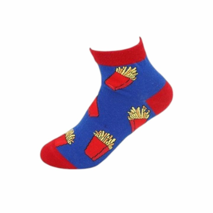Kinder Crazy Socks » Bunte Kindersocken » Kinderstrümpfe » Füßlinge » Kinder Socken Größe 30-33 und 34-37 - 34-37 / Pommes