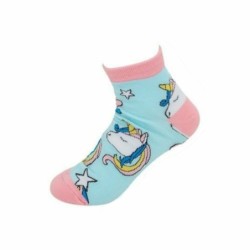 Kinder Crazy Socks » Bunte Kindersocken » Kinderstrümpfe » Füßlinge » Kinder Socken Größe 30-33 und 34-37 - 30-33 / Einhorn B